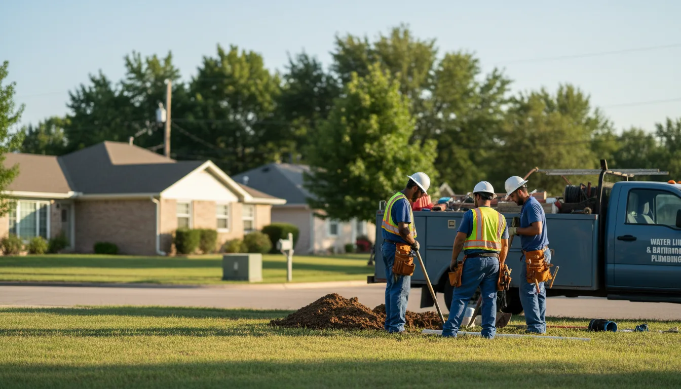 Residential water line and bathroom plumbing service in Calvert, TX